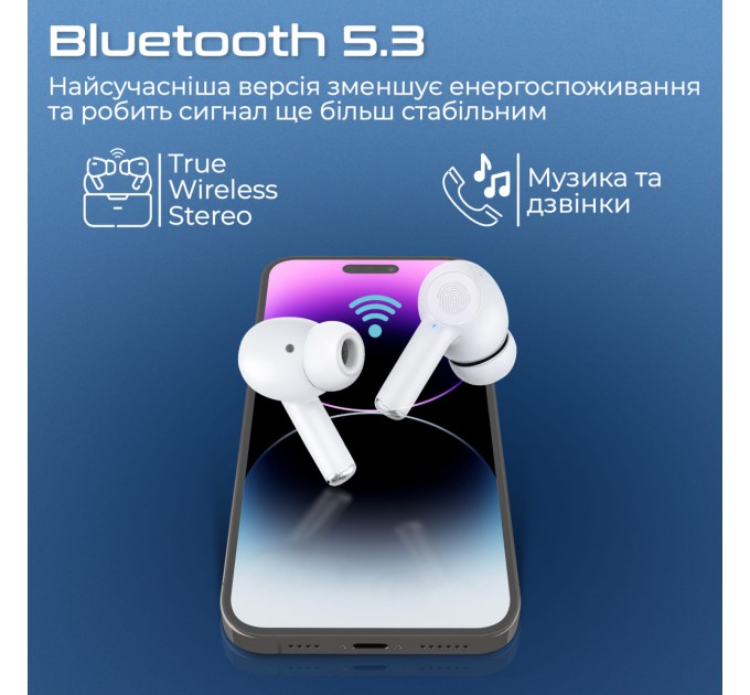 Promate Bluetooth-гарнітура Promate ProPods White