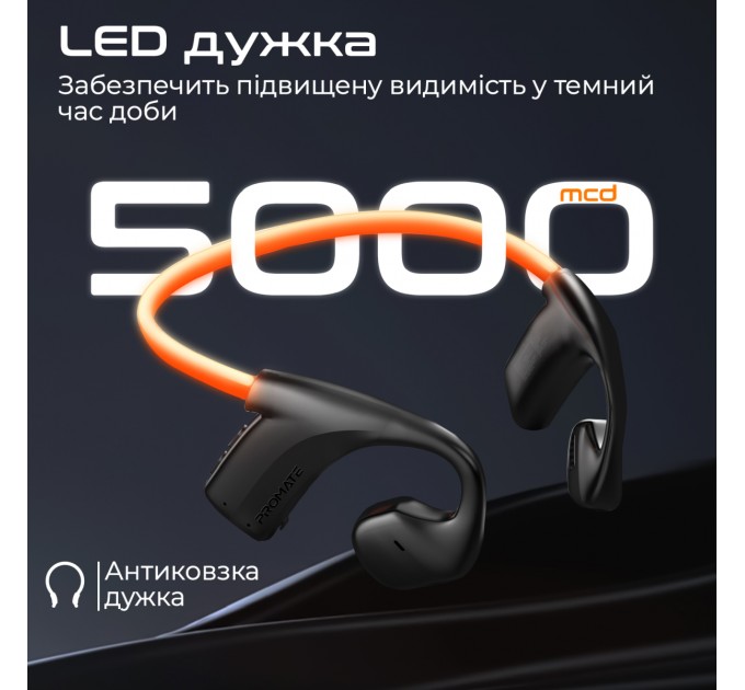 Promate Bluetooth-гарнітура Promate RippleGlow Black