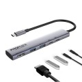 Promate Концентратор USB Type-C Promate LinkHub-5x 5 in 1 Grey (linkhub-5x)