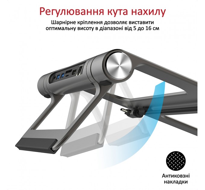 Promate Концентратор USB Type-C Promate PrimeBase-C 9 in 1 Grey (primebase-c.grey)
