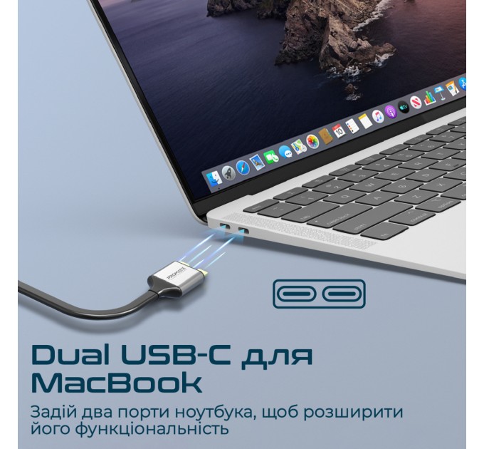 Promate Концентратор USB Type-C Promate VersaHub 13 in 1 Grey (versahub-mst.grey)