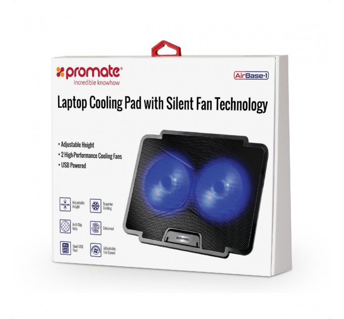 Promate Охолоджуюча пiдставка для ноутбука Promate AirBase-1 Black