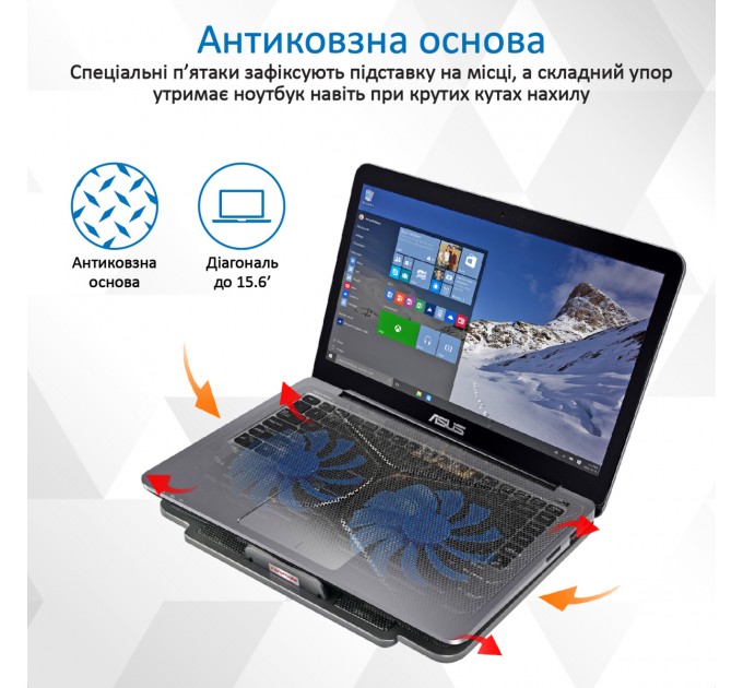 Promate Охолоджуюча пiдставка для ноутбука Promate AirBase-1 Black