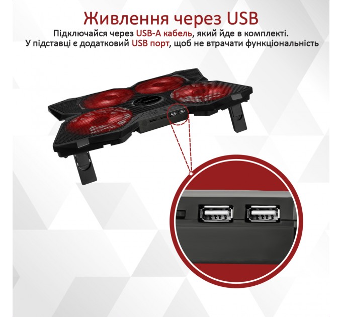 Promate Охолоджуюча пiдставка для ноутбука Promate AirBase-3 Black