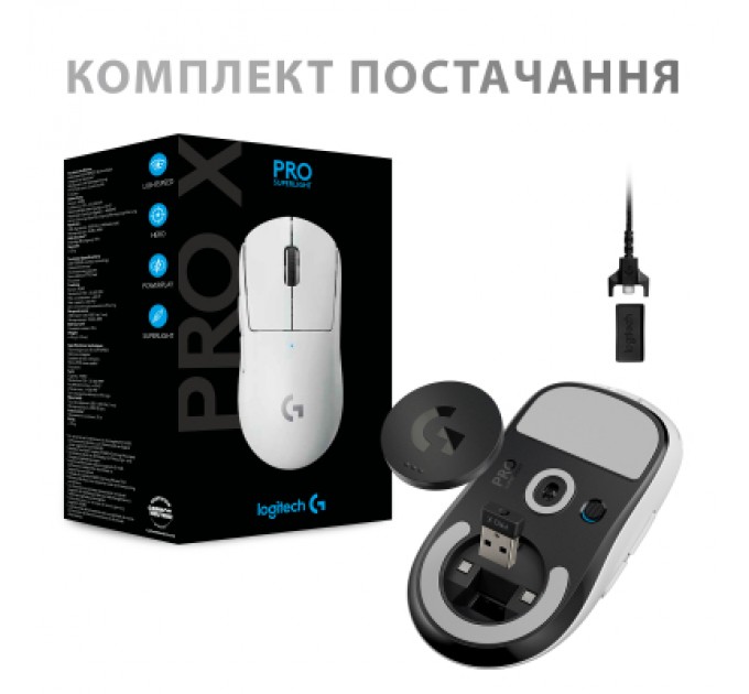 Logitech Мишка Logitech G Pro X Superlight Wireless White (910-005942)