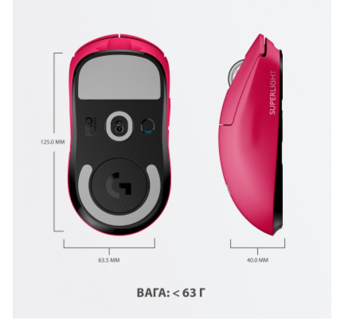 Logitech Мишка Logitech G Pro X Superlight Wireless Magenta (910-005956)