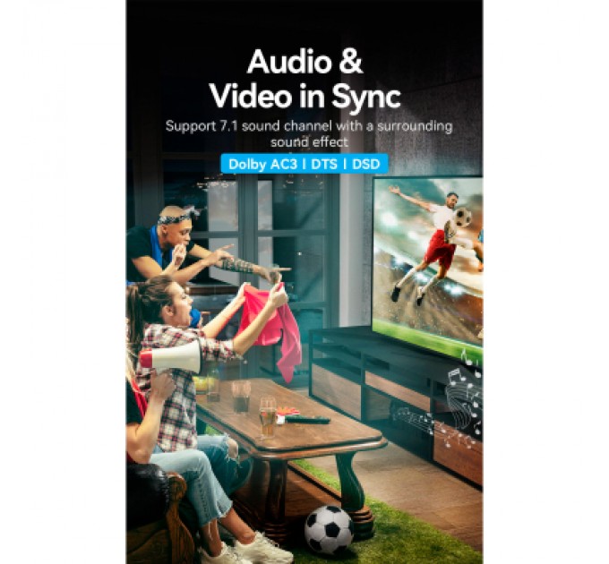 Vention Адаптер HDMI via UTP up to 60m w/Power adapter(RX/TX) V1.4 1080p 60Hz 3D DD7.1 Vention (AKGH0-EU)