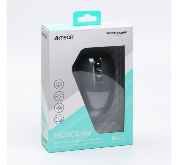 A4Tech Миша бездротова A4Tech Fstyler FB26CS Air2 Smoky Grey