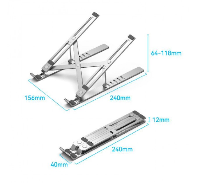 Vention Підставка до ноутбука Vention Laptop X-type Stand Silver Aluminum Alloy (KDMI0)
