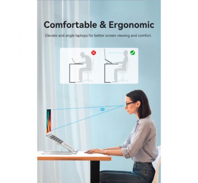 Vention Підставка до ноутбука Vention Laptop X-type Stand Silver Aluminum Alloy (KDMI0)