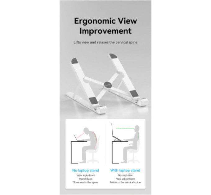 Vention Підставка до ноутбука Vention Laptop X-type Stand White ABS 83-170мм (KDNW0)