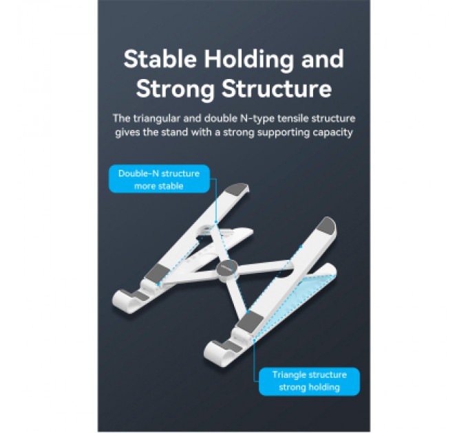 Vention Підставка до ноутбука Vention Laptop X-type Stand White ABS 83-170мм (KDNW0)