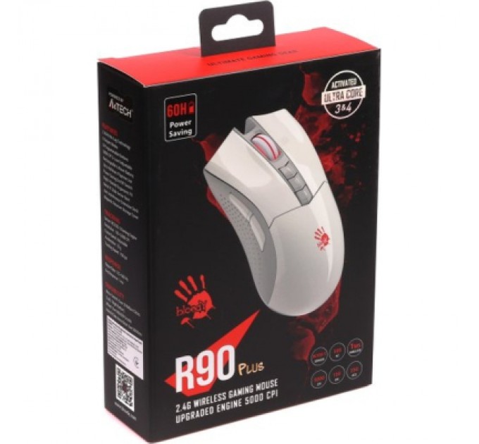 A4Tech Мишка A4Tech Bloody R90 Plus Wireless Greyish White (4711421001731)