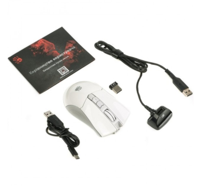 A4Tech Мишка A4Tech Bloody R90 Plus Wireless Greyish White (4711421001731)