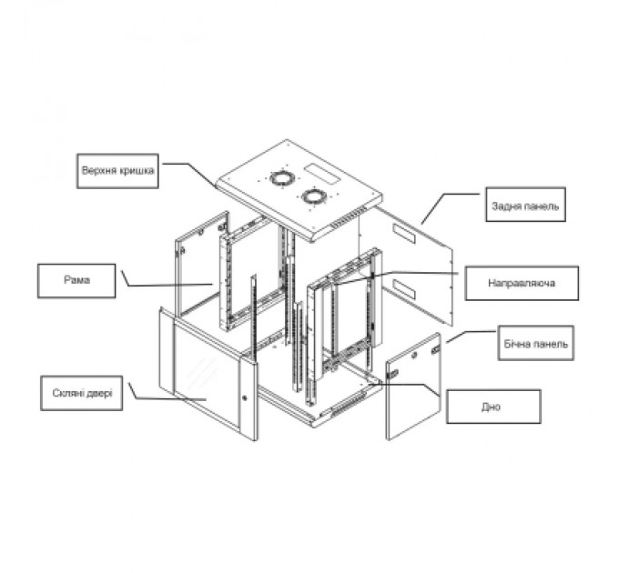 Hypernet Шафа настінна Hypernet 15U 19" 600x600 ProLine (PL-WMNC66-15U-BLACK)
