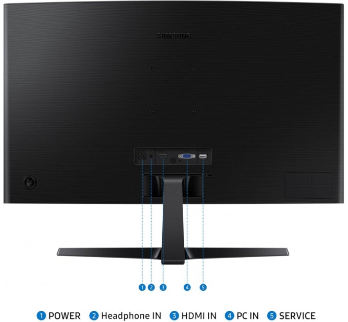 Samsung Монітор Samsung 24" LS24D366GA (LS24D366GAIXCI) VA Black Curved 100Hz