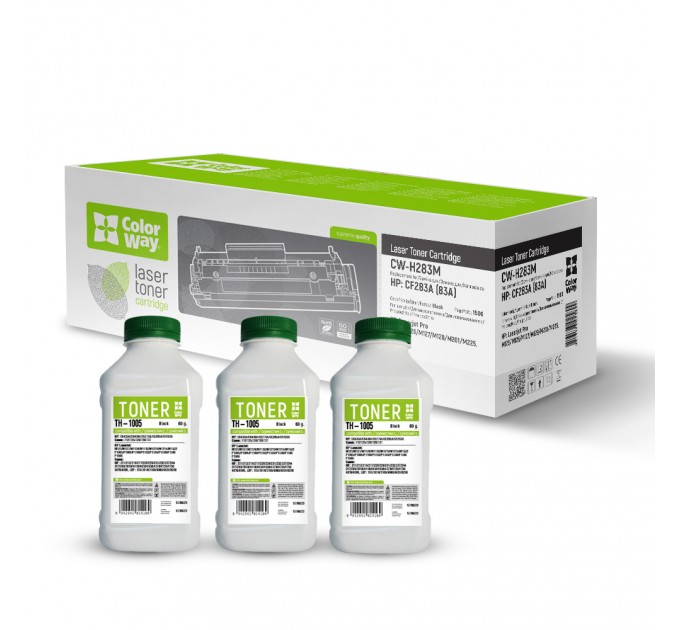 ColorWay Картридж CW (CW-H283M/TH-1005) HP LJ Pro M125nw/M127fn/M127fw (CF283A) + Тонер (TH-1005) 3х60г