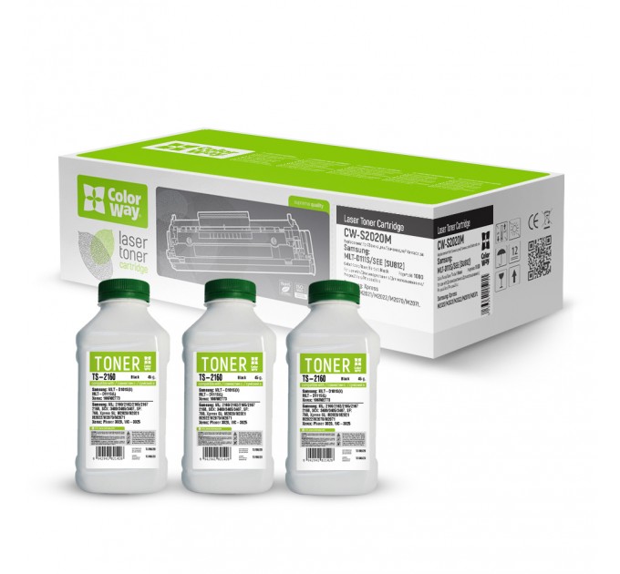 ColorWay Картридж CW (CW-S2020M/TS-2160) Samsung SL-M2020/2020W/2070 (MLT-D111S) + Тонер (TS-2160) 3х45г
