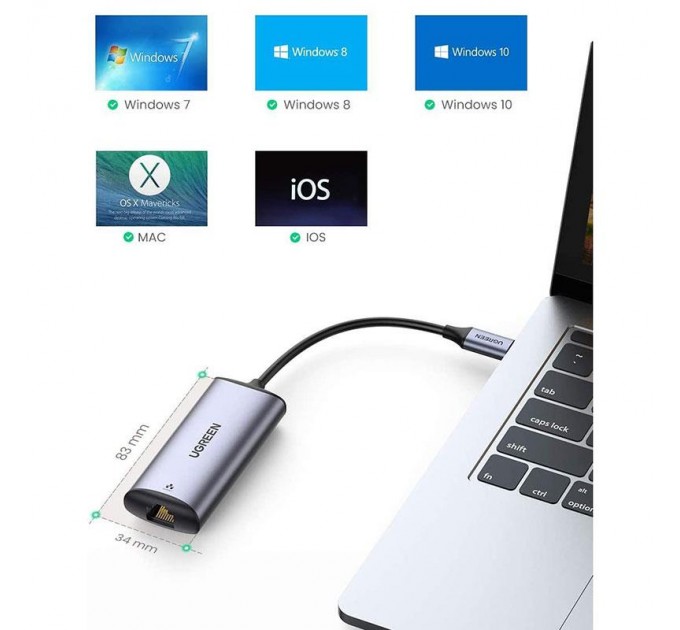 Ugreen Мережевий адаптер Ugreen CM275 Gray (70446)