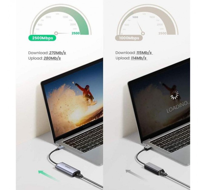 Ugreen Мережевий адаптер Ugreen CM275 Gray (70446)
