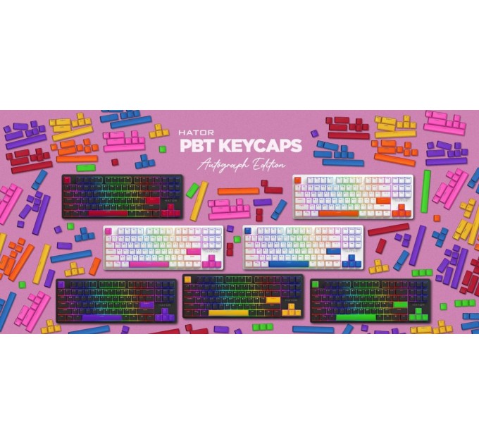Hator Набір кейкапів Hator PBT Keycaps Autograph Edition Vivid Lilac (HTS-716)