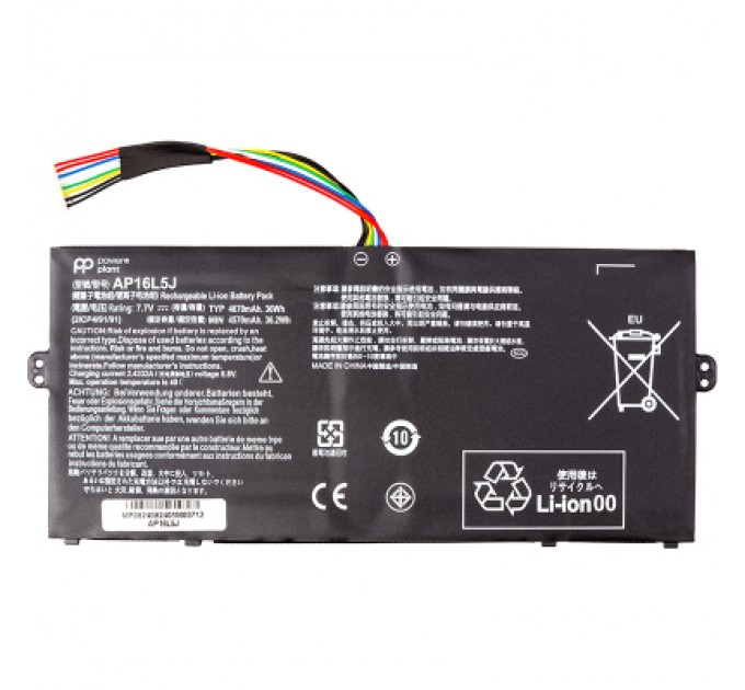 PowerPlant Акумулятор до ноутбука ACER Switch 3 SW312-31P (AP16L5J) 7.7V 4670mAh PowerPlant (NB410781)
