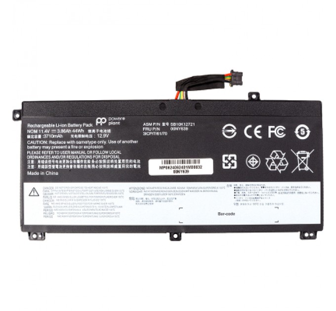 PowerPlant Акумулятор до ноутбука LENOVO ThinkPad T550 (00NY639) 11.1V 3710mAh PowerPlant (NB482634)