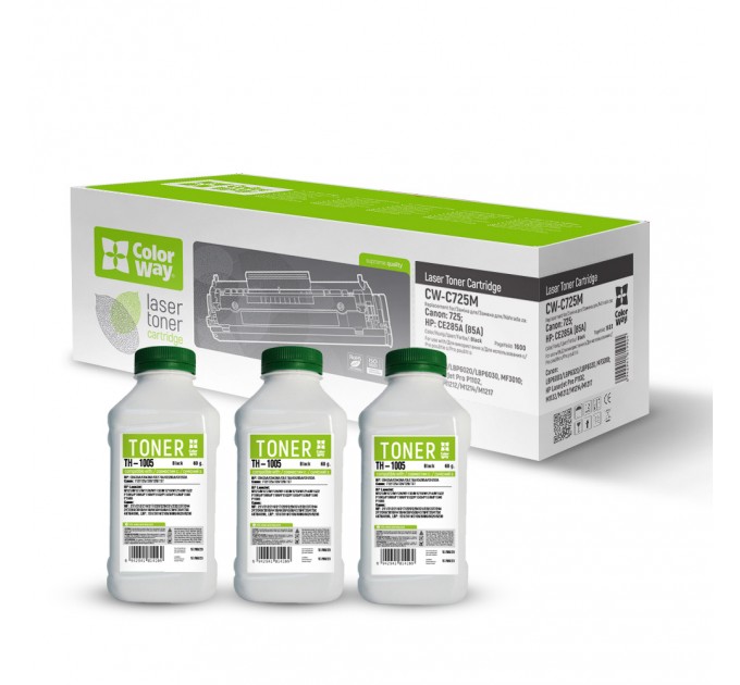 ColorWay Картридж CW (CW-C725M/TH-1005) Canon LBP6000/MF3010 (Canon 725/CE285A) + Тонер (TH-1005) 3х60г