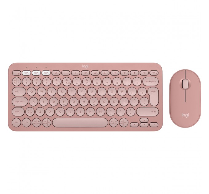 Logitech Комплект (клавіатура, миша) бездротовий Logitech Pebble 2 Combo Rose (920-012241)