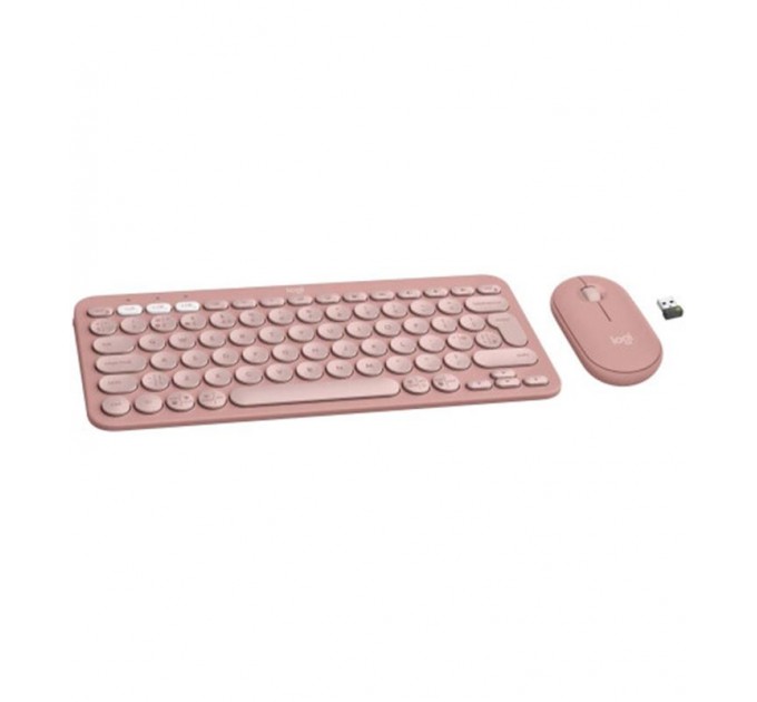 Logitech Комплект (клавіатура, миша) бездротовий Logitech Pebble 2 Combo Rose (920-012241)