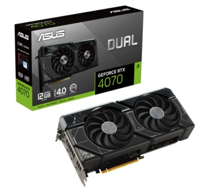 ASUS Відеокарта GF RTX 4070 12GB GDDR6X Dual Asus (DUAL-RTX4070-12G)