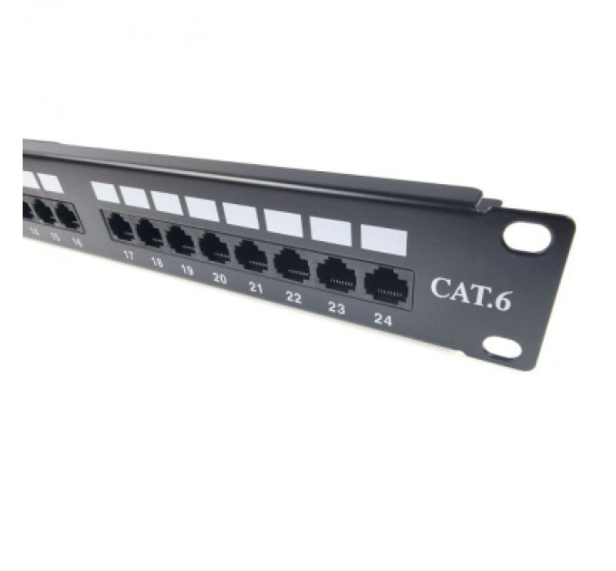 Eserver Патч-панель Eserver 19" 1U 24 порта cat.6 UTP krone with cable management (WT-2126-CAT.6)
