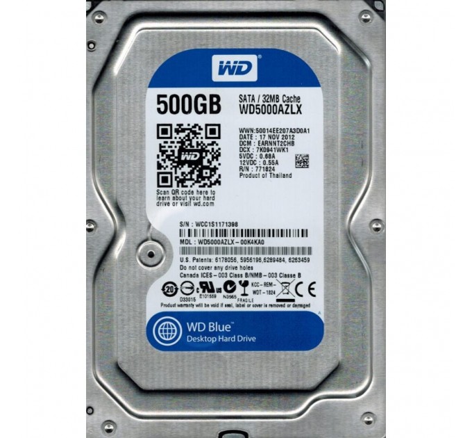 WD Жорсткий диск 3.5"  500Gb WD (WD5000AZLX)