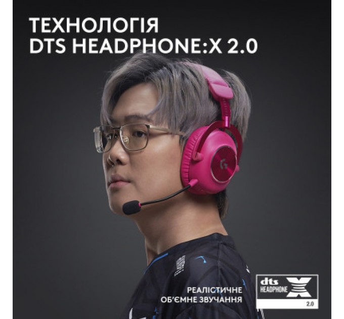 Logitech Навушники Logitech G Pro X 2 Lightspeed Wireless Magenta (981-001275)