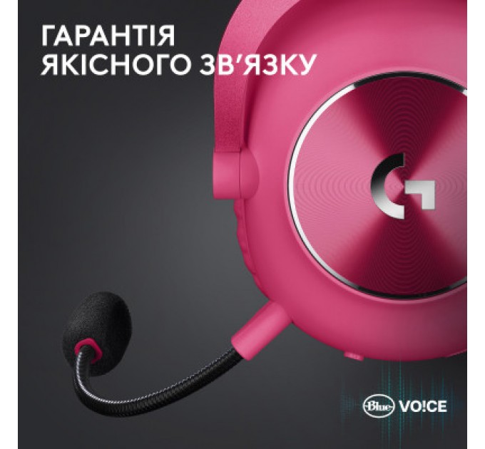 Logitech Навушники Logitech G Pro X 2 Lightspeed Wireless Magenta (981-001275)