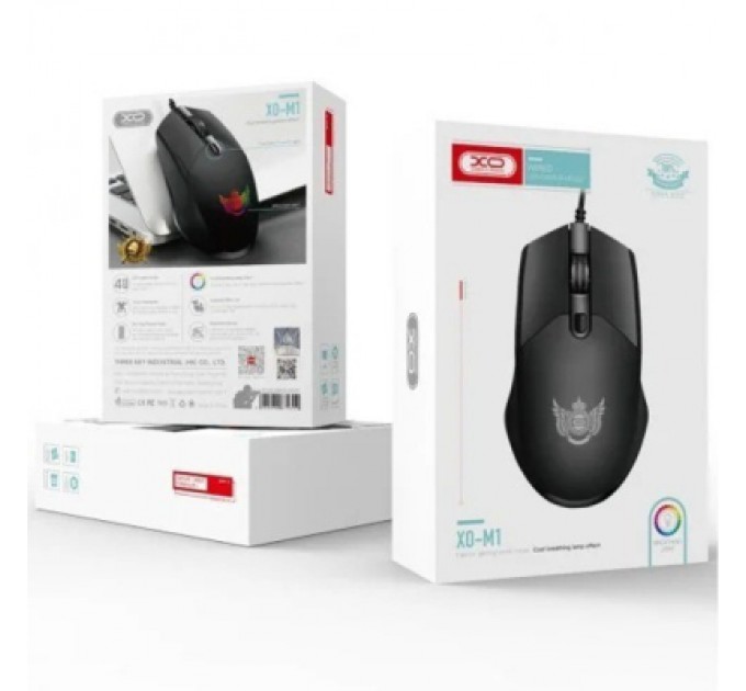 XO Мишка XO M1 RGB USB Black (XO-M1-BK)