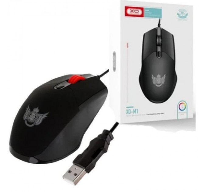 XO Мишка XO M1 RGB USB Black (XO-M1-BK)