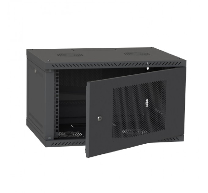 Ipcom Шафа настінна Ipcom 4U, 600*350, перфорація, RAL9005 (СН-4U-060х035-ДП-9005)