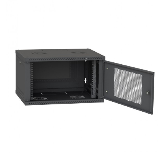 Ipcom Шафа настінна Ipcom 4U, 600*350, перфорація, RAL9005 (СН-4U-060х035-ДП-9005)