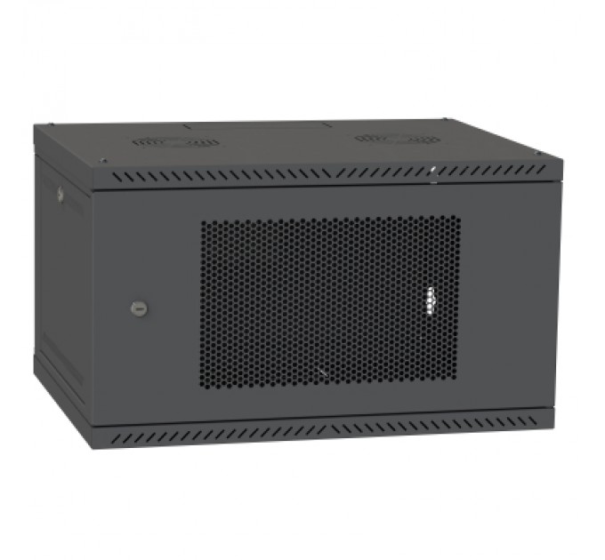 Ipcom Шафа настінна Ipcom 4U, 600*350, перфорація, RAL9005 (СН-4U-060х035-ДП-9005)