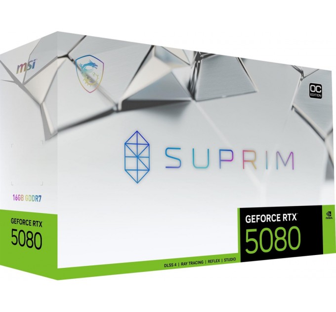 MSI Відеокарта GF RTX 5080 16GB GDDR7 Suprim SOC MSI (GeForce RTX 5080 16G SUPRIM SOC)