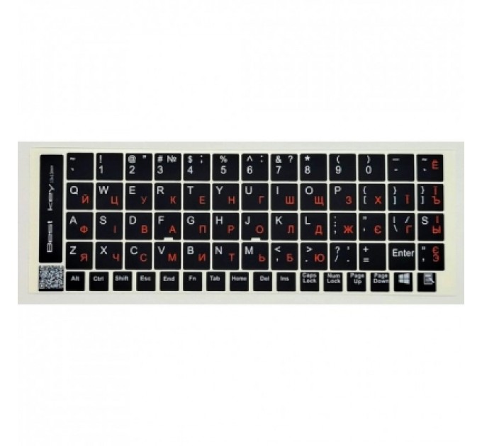 BestKey Наклейка на клавіатуру BestKey непрозора чорна, 68, помаранчевий (BK13ORA/024)