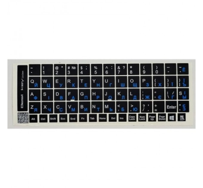 BestKey Наклейка на клавіатуру BestKey непрозора чорна, 68, синій (BK13BLU/023)