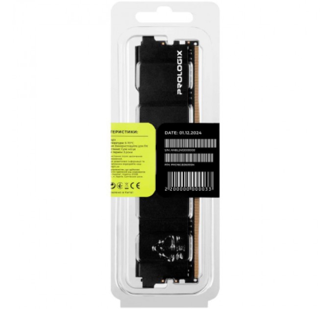 Prologix Модуль пам'яті для комп'ютера DDR4 16GB 3600 MHz Black Prologix (PRO16GB3600B4)