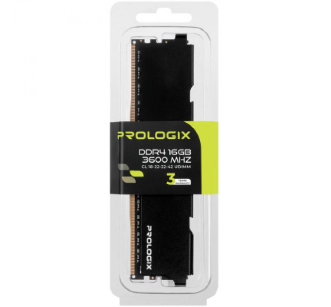 Prologix Модуль пам'яті для комп'ютера DDR4 16GB 3600 MHz Black Prologix (PRO16GB3600B4)