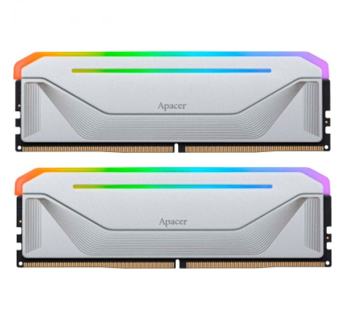 Apacer Модуль пам'яті для комп'ютера DDR5 32GB (2x16GB) 5200 MHz NOX RGB Silver Apacer (AH5U32G52C522NWAA-2)