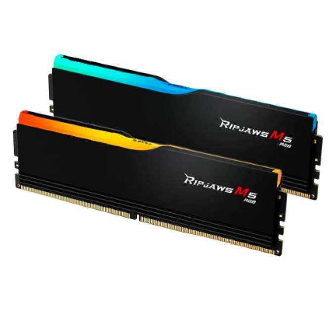G.Skill Модуль пам'яті для комп'ютера DDR5 32GB (2x16GB) 5200 MHz Ripjaws M5 RGB Matte Black G.Skill (F5-5200J4040A16GX2-RM5RK)