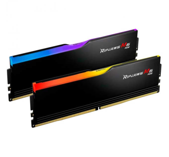 G.Skill Модуль пам'яті для комп'ютера DDR5 32GB (2x16GB) 5200 MHz Ripjaws M5 RGB Matte Black G.Skill (F5-5200J4040A16GX2-RM5RK)