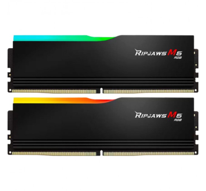 G.Skill Модуль пам'яті для комп'ютера DDR5 32GB (2x16GB) 6000 MHz Ripjaws M5 RGB Matte Black G.Skill (F5-6000J3238F16GX2-RM5RK)