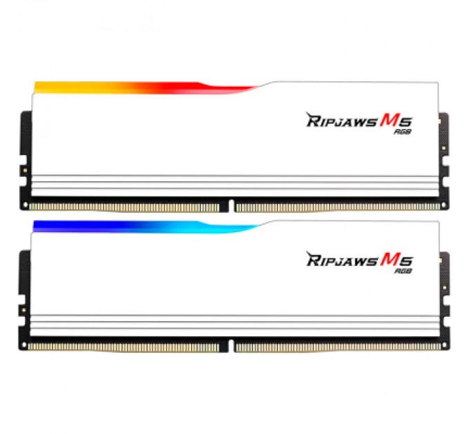 G.Skill Модуль пам'яті для комп'ютера DDR5 32GB (2x16GB) 6000 MHz Ripjaws M5 RGB Matte White G.Skill (F5-6000J3238F16GX2-RM5RW)